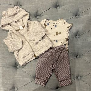 3M Baby Boy Onesie, Pants and Jacket Set